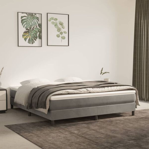 vidaXL Box Spring Bed Frame Light Grey Super King Velvet (UK/IE/FI/NO only)