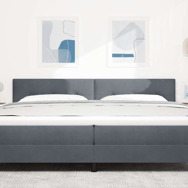 vidaXL Headboard with Headboard Dark Grey 200 cm Faux Leather