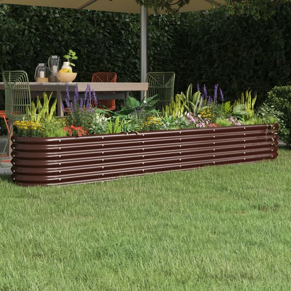 vidaXL Garden Raised Bed Galvanised Steel 260x40x36 cm Brown