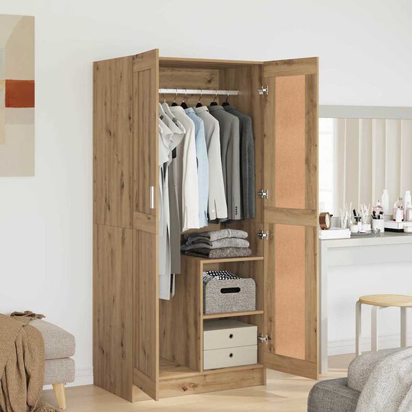 vidaXL Wardrobe Artisian Oak 82.5 x 51.5 x 180 cm Engineered Wood