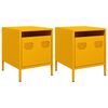 vidaXL Bedside Cabinets 2 pcs Mustard Yellow 35x39x43.5 cm Steel