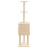 vidaXL Cat Tree with Sisal Scratching Posts Cream 145 cm