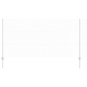 vidaXL Fence with Post Silver