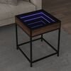 vidaXL Coffee Table with Infinity LED Brown Oak 40x40x51 cm
