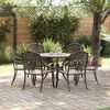 vidaXL Garden Dining Set 7 pcs Bronze 90 x 90 x 75 cm Cast Aluminium