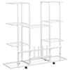 vidaXL Flower Stand with Wheels 94.5x24.5x91.5 cm White Iron