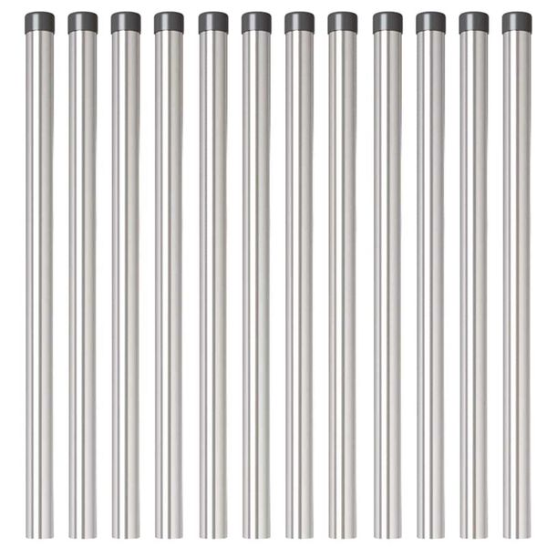 vidaXL Fence Posts 12 pcs Silver 90 cm Powder-coated steel