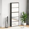 vidaXL Shoe Cabinet with Mirror 5-Layer Black 63x17x169.5 cm