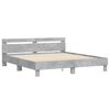 vidaXL Bed Frame with LED without Mattress Concrete Grey 200x200 cm