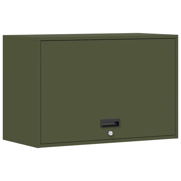 vidaXL Wall Cabinet for Garage with Gas-lift Door Olive green