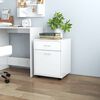 vidaXL Rolling Cabinet High Gloss White 45x38x54 cm Engineered Wood