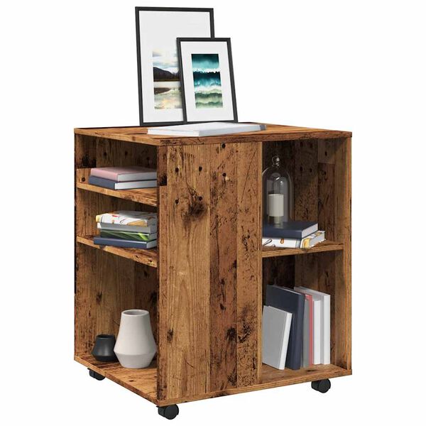vidaXL Rolling Cabinet Old Wood 60x53x72 cm Engineered Wood