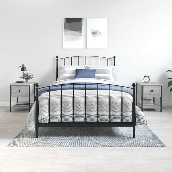 vidaXL Bedside Tables 2 pcs Grey Sonoma 34x35.5x45 cm Engineered Wood