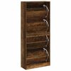 vidaXL Shoe Cabinet Smoked Oak 63x24x147 cm Engineered Wood