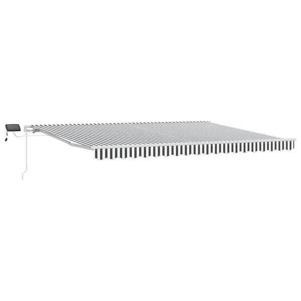 vidaXL Manual Retractable Awning with LED Anthracite&White 450x300 cm