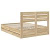 vidaXL Bed Frame with Drawer Sonoma Oak 140 x 200 cm Engineer Wood