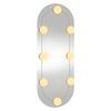 vidaXL Wall Mirror with LED Lights 20x50 cm Glass Oval