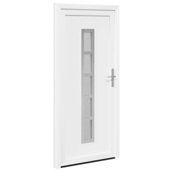 vidaXL Front Door White PVC