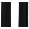 vidaXL Linen-Look Blackout Curtains with Hooks 2 pcs Anthracite 140x175 cm