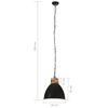 vidaXL Industrial Hanging Lamp Black Iron & Solid Wood 46 cm E27