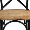 vidaXL Cross Chairs 2 pcs Black Solid Mango Wood