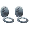 vidaXL Toilet Seat 2 pcs Grey 44 x 38 cm MDF board