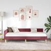 vidaXL Corner Bed Frame with Headboard Wine Red 100 x 200 cm Fabric