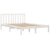 vidaXL Bed Frame without Mattress White Solid Wood Pine 120x190 cm Small Double