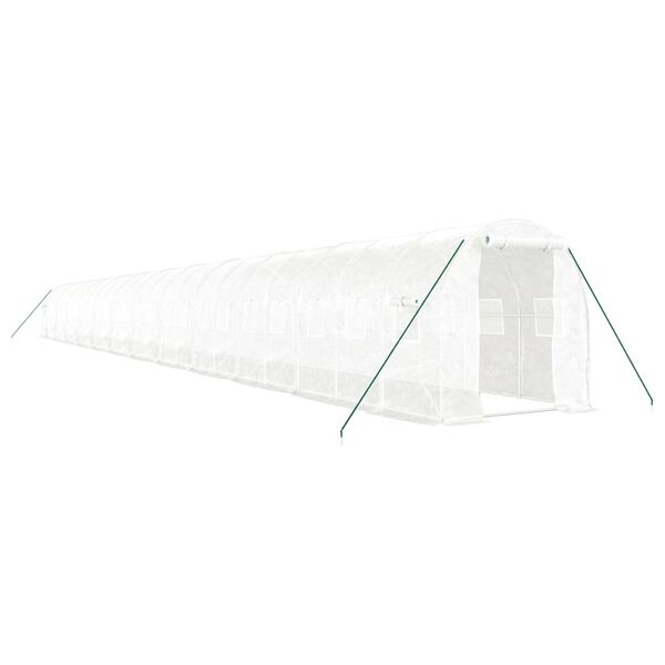 vidaXL Greenhouse with Steel Frame White 48m² 24x2x2 m