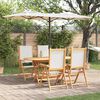 vidaXL Garden Dining Set Folding 5 pcs Cream White Solid Acacia Wood