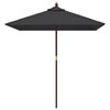 vidaXL Garden Parasol with Wooden Pole Black 198x198x231 cm