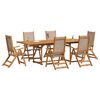 vidaXL 7 Piece Garden Dining Set Solid Wood Acacia and Textilene