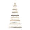 vidaXL Christmas Tree with 50 LEDs Natural 120 cm Solid Ash wood