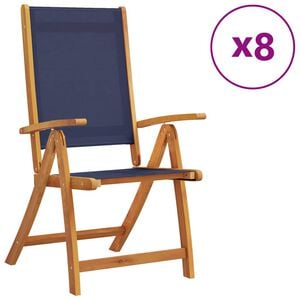 vidaXL Folding Garden Chairs 8 pcs Solid Wood Acacia and Textilene
