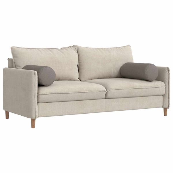 vidaXL Bolster Pillows 2 pcs Taupe Ø 25 x 70 cm Fabric