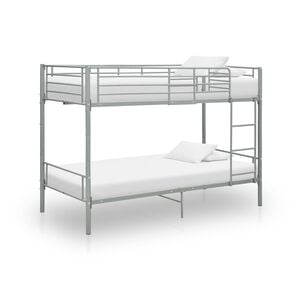 vidaXL Bunk Bed without Mattress Grey Metal 90x200 cm