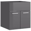 vidaXL Bathroom Furniture Set High Gloss Grey Engineered Wood