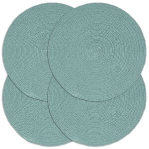 vidaXL Placemat | Set of 4 | Plain Green | 100% Cotton | Standard | Non-slip