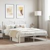 vidaXL Metal Bed Frame without Mattress with Headboard White 140x190cm