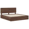 vidaXL Bed Frame with Drawer Brown Oak 200 x 200 cm Engineer Wood