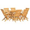 vidaXL 7 Piece Garden Dining Set Solid Wood Teak