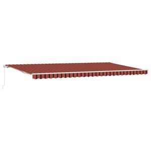 vidaXL Retractable Awning Manual Orange and Brown 600 x 300 cm