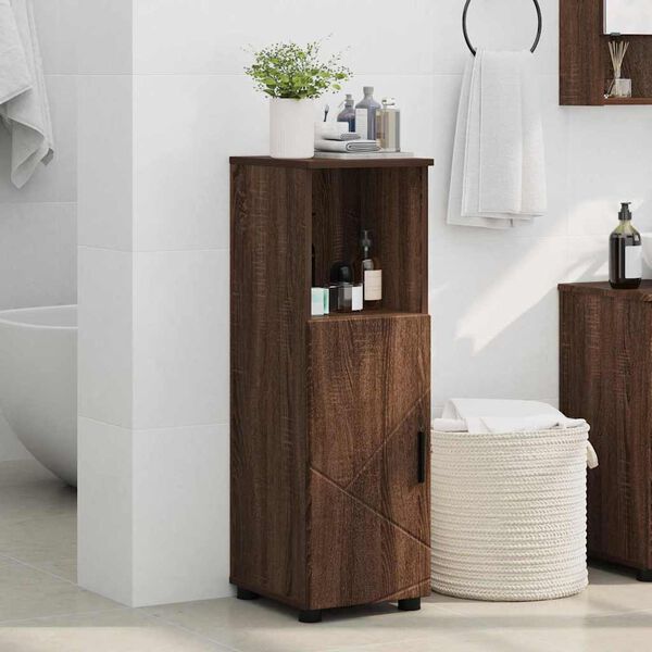 vidaXL Bathroom Cabinet with Storage Brown Oak 30 x 35 x 95 cm