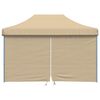 vidaXL Foldable Party Tent Pop-Up with 4 Sidewalls Beige