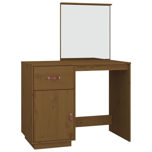 vidaXL Dressing Table Honey Brown 95x50x134 cm Solid Wood Pine