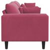 vidaXL Sofa with Cushion Wine Red 250 x 77 x 76 cm Velvet