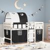 vidaXL Kids' Loft Bed with Tunnel without Mattress White&Black 90x200 cm