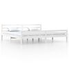 vidaXL Bed Frame without Mattress White Solid Wood 180x200 cm Super King