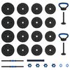 vidaXL 4-in-1 Dumbbell Set Black and Blue 121 x 19.5 x 19.5 cm