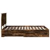 vidaXL Bed Frame with Drawer Smoked Oak 140 x 200 cm Engineered Wood